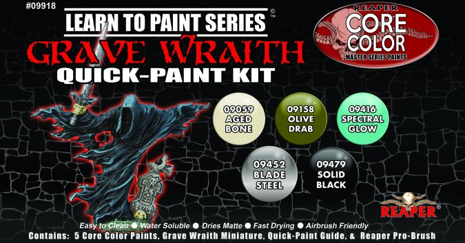 RPR 09918 Learn to Paint Kit: Grave Wraith Quick-Paint Kit