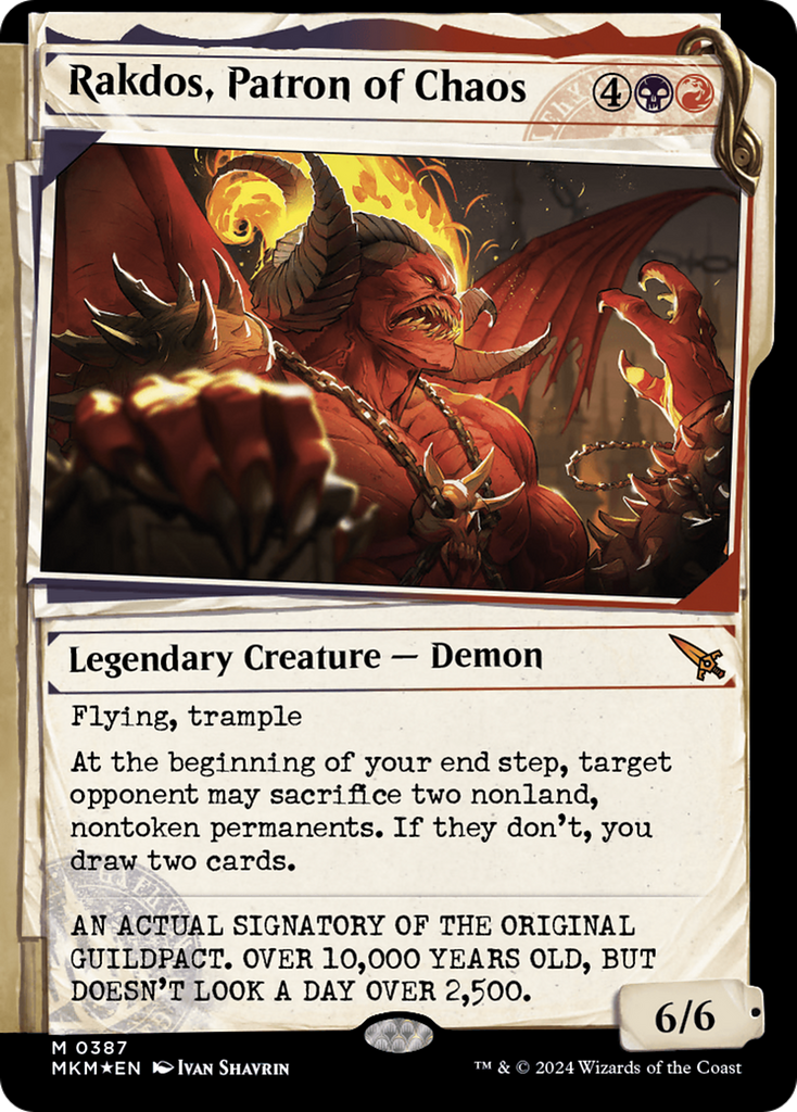 mtg rakdos cards Rakdos, Patron of Chaos (Showcase) (Invisible Ink) [Murders at Karlov