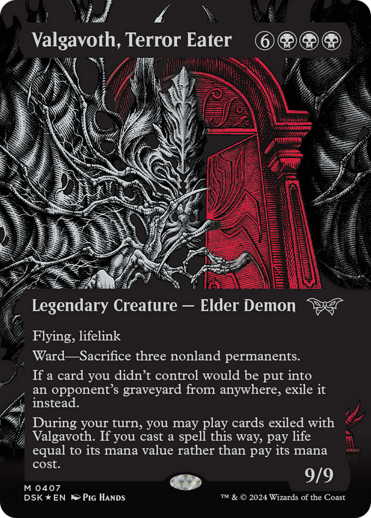 mtg if a card would be exiled Valgavoth, Terror Eater (Showcase) (Textured) [Duskmourn: House of Hor