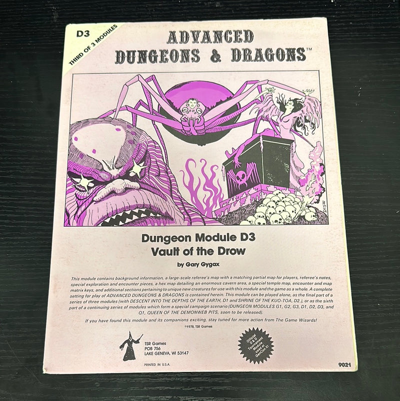 Advanced Dungeons & Dragons 1E: Vault of the Drow D3 (Mono)