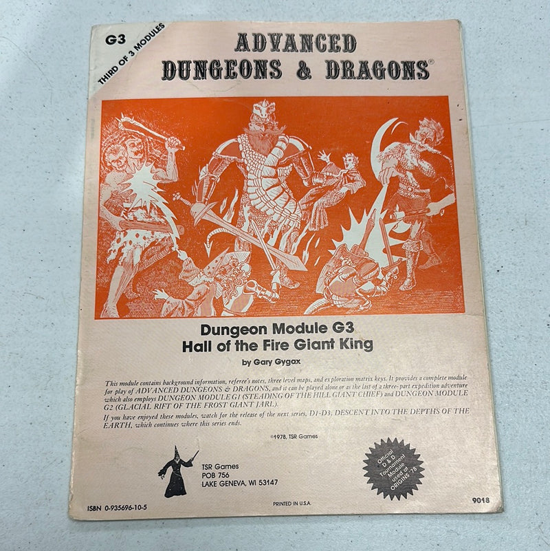 Advanced Dungeons & Dragons 1E: Hall of the Fire Giant King G3 (Mono)