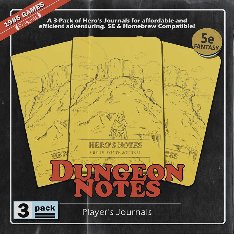 Dungeon Notes Hero's Journals 3 Pack - Yellow