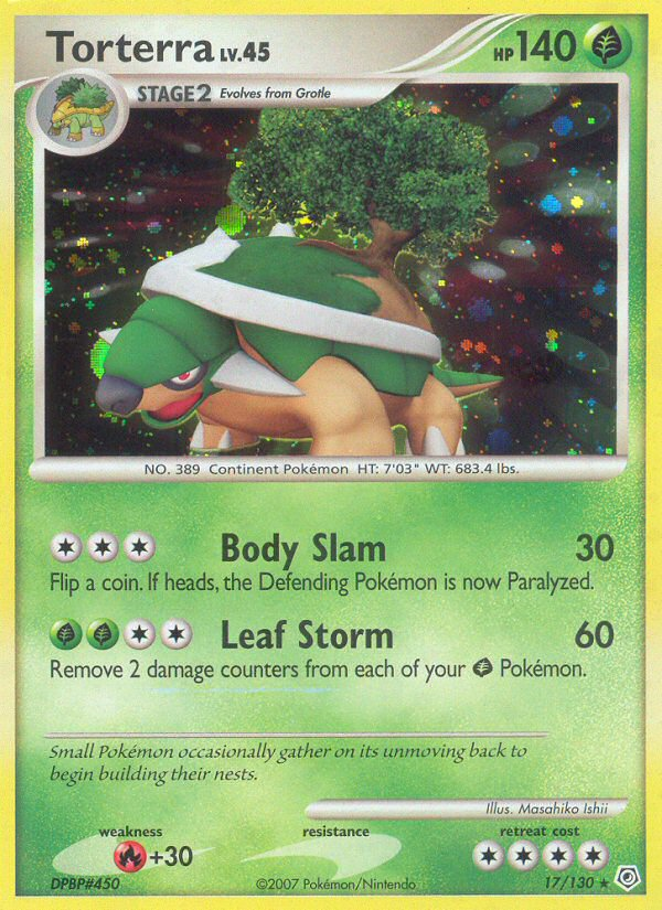 pokemon card torterra (17/130) [Diamond & Pearl: Base Set] Evolves from Grotle Type MTG Avatar of Me Choose One:M3C Graveyard Overdrive (B/R/G) feed-cl1-Lorcana