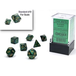 CHX 20415 - Scarab Jade/Gold Mini Polyhedral 7-Die Set