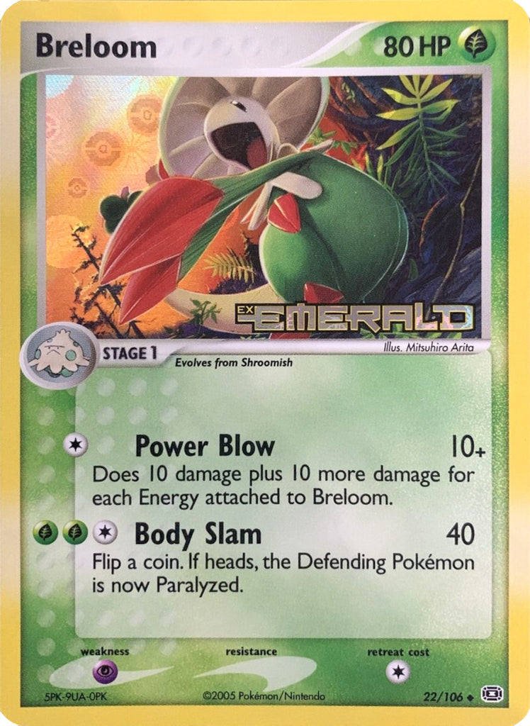 breloom pokemon cards Breloom (22/106) (Stamped) [EX: Emerald]