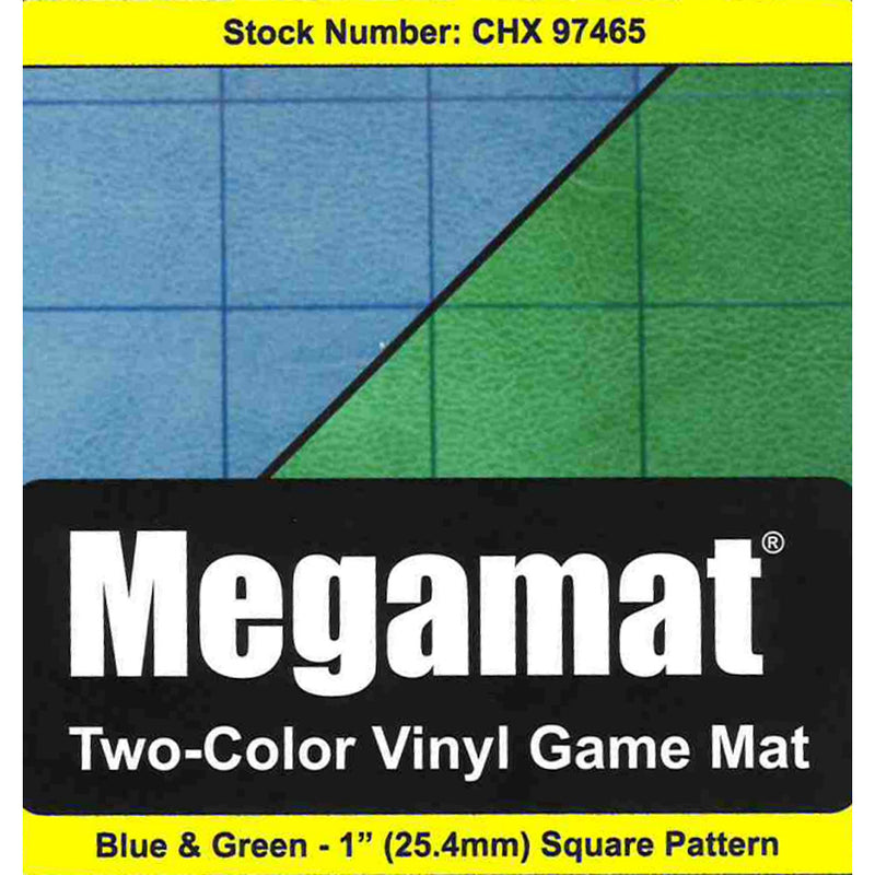 CHX 97465 Megamat: Two-Color Vinyl Game Mat - Blue & Green 1" Square Pattern