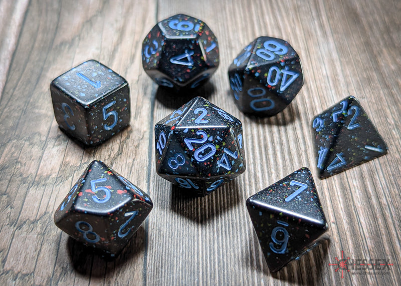 CHX 25338 Blue Stars Speckled Polyhedral 7 Die Set
