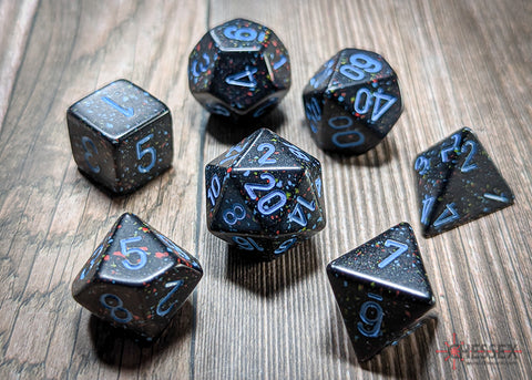 CHX 25338 Blue Stars Speckled Polyhedral 7 Die Set