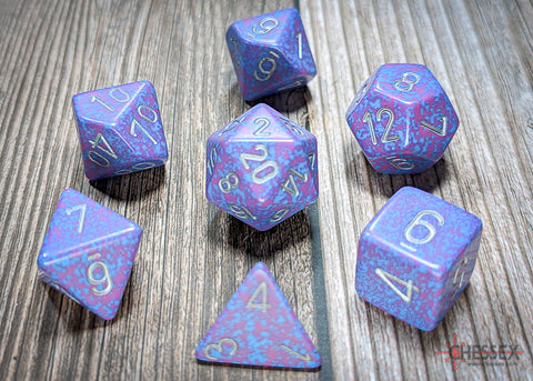 CHX 25347 Silver Tetra Speckled Polyhedral 7 Die Set