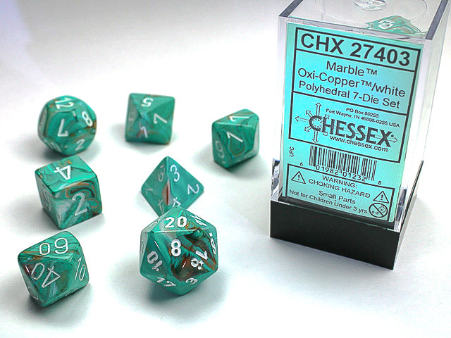 CHX 27404 Marble Oxi-Copper/White Polyhedral 7 Die Set