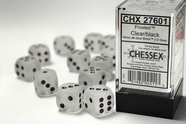 CHX 27601 Frosted: Clear/Black d6 (12)