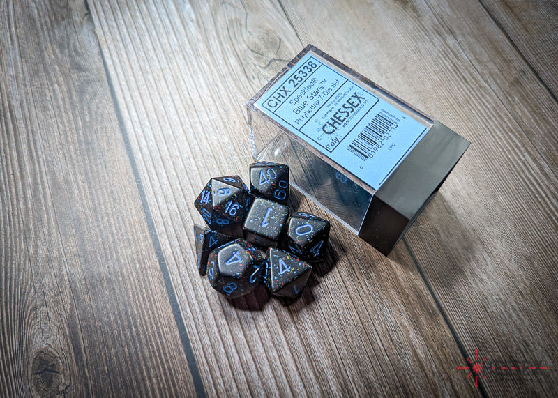 CHX 25338 Blue Stars Speckled Polyhedral 7 Die Set