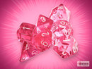 CHX 23084 Translucent Pink/white Polyhedral 7-Die Set