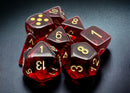 Chessex Lab Dice Translucent Crimson/gold CHX 30058