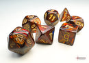 CHX 20419 - Scarab Blue Blood/gold Mini-Polyhedral 7-Dice Set