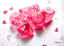 CHX 20384 - Translucent Pink/white Mini-Polyhedral 7-Dice Set