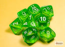 Chessex Lab Dice Translucent Rad Green/white CHX 30062