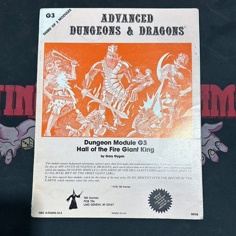 Advanced Dungeons & Dragons 1E: Hall of the Fire Giant King G3 (Mono Cover)