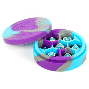 MDG Silicone Round Dice Case - Purple/Grey/Light Blue