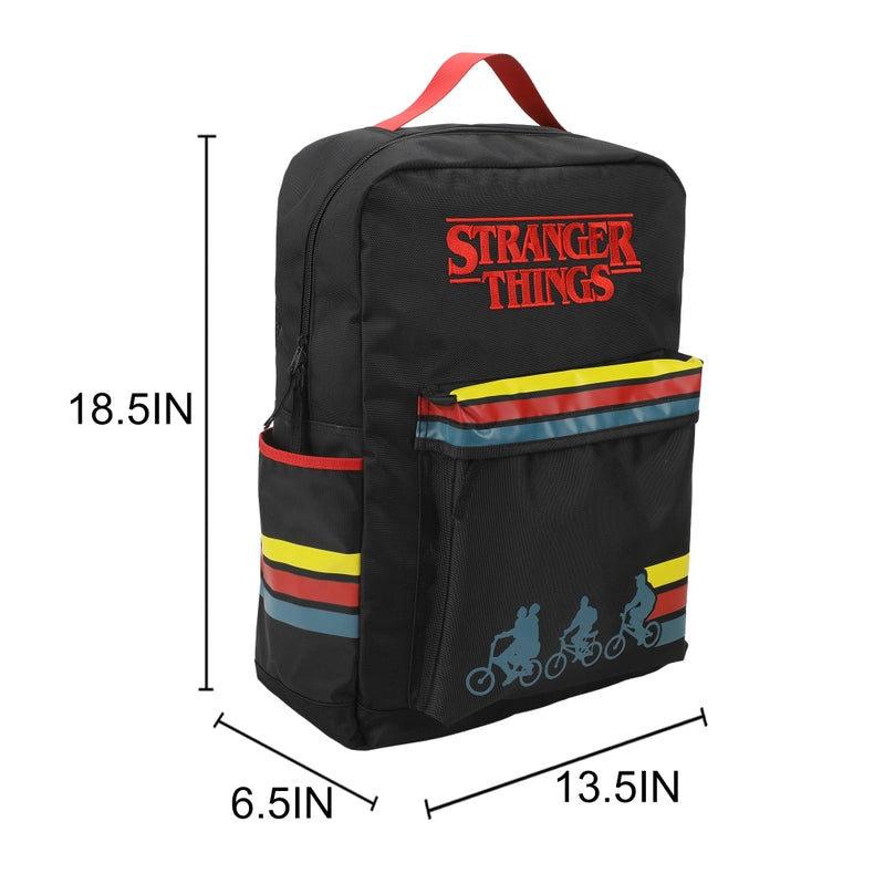 Stranger Things Logo & Silhouettes Black 18.5" Backpack