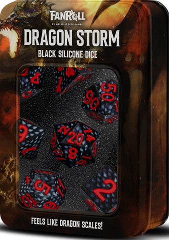 Fanroll Dragon Storm Silicone Dice Set: Black Dragon Scales (7)