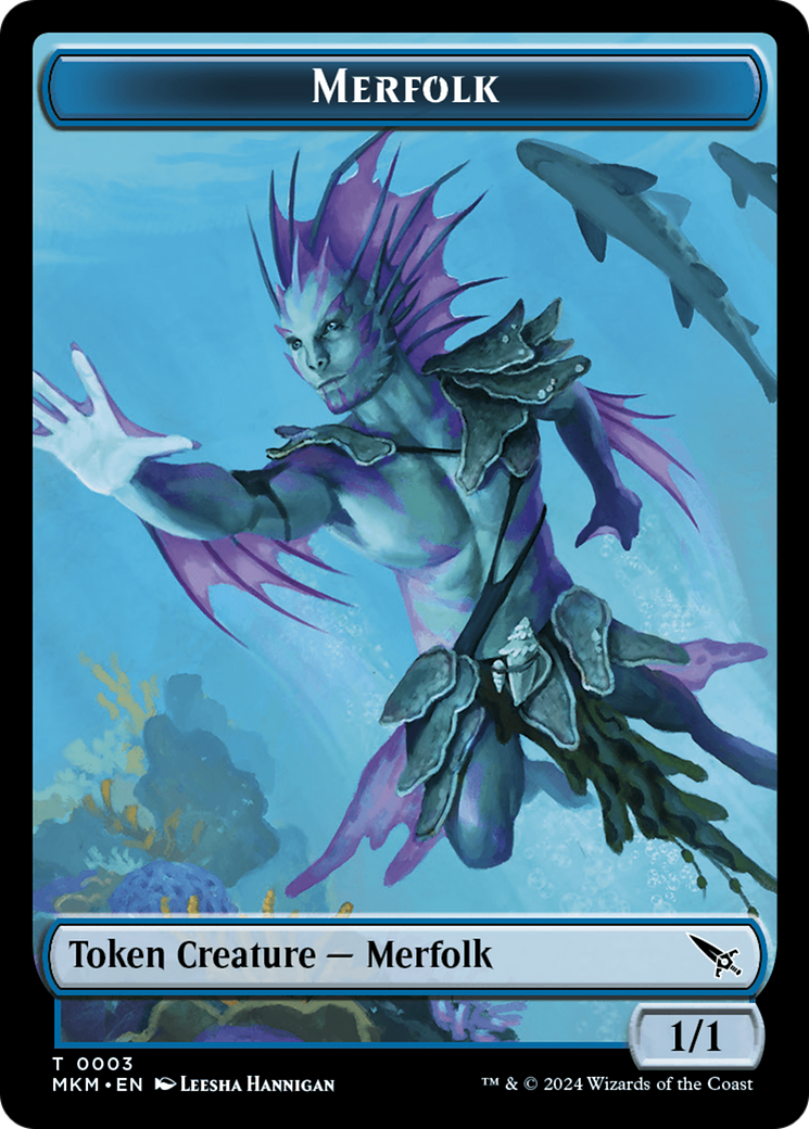 mtg card that doubles tokens Thopter (0020) // Merfolk Double-Sided Token [Murders at Karlov Manor
