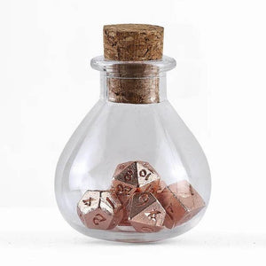 Unseelie Tiny Dice Set in Potion Bottle - Rose Gold