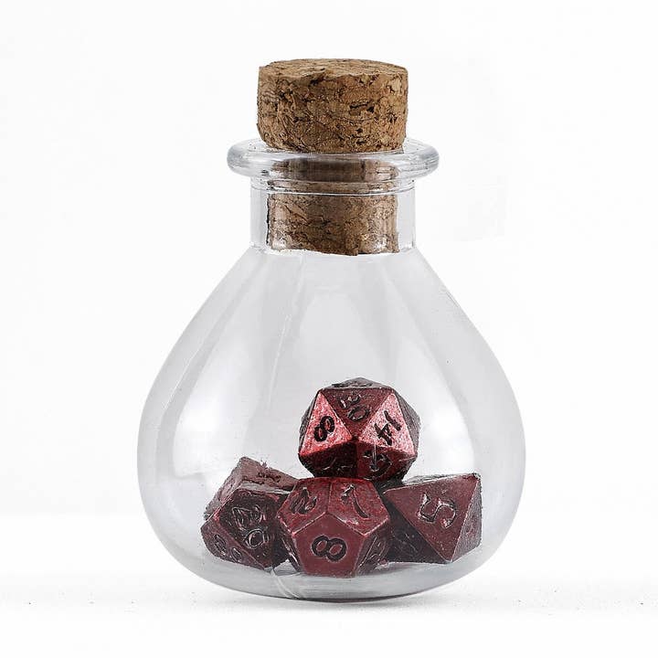 Unseelie Mini Metal Rpg Dice Set - Red