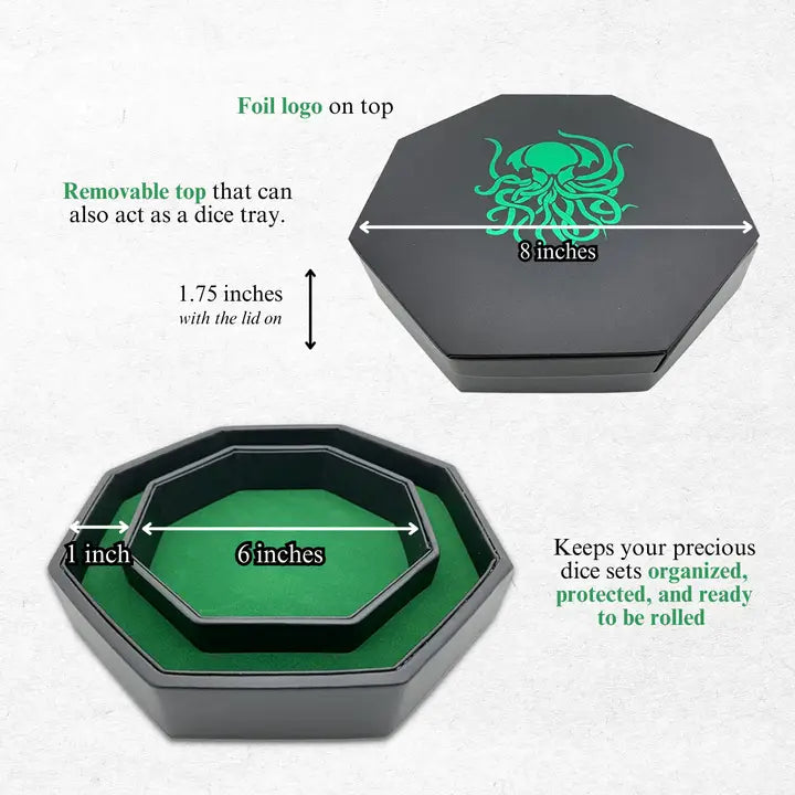 Green Cthulhu - Tray of Holding™ Dice Tray By Norse Foundry