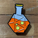 PIN-029 RPG Pins & Patches: Fireball Polydice Potion Enamel Pin (Orange)