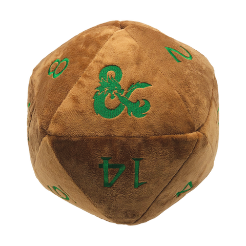 Jumbo Feywild Copper and Green D20 Novelty Dice Plush for Dungeons & Dragons