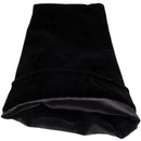 Fanroll by MDG Black Velvet Dice Bag with Luxury Black Satin Lining Medium 6"x8"