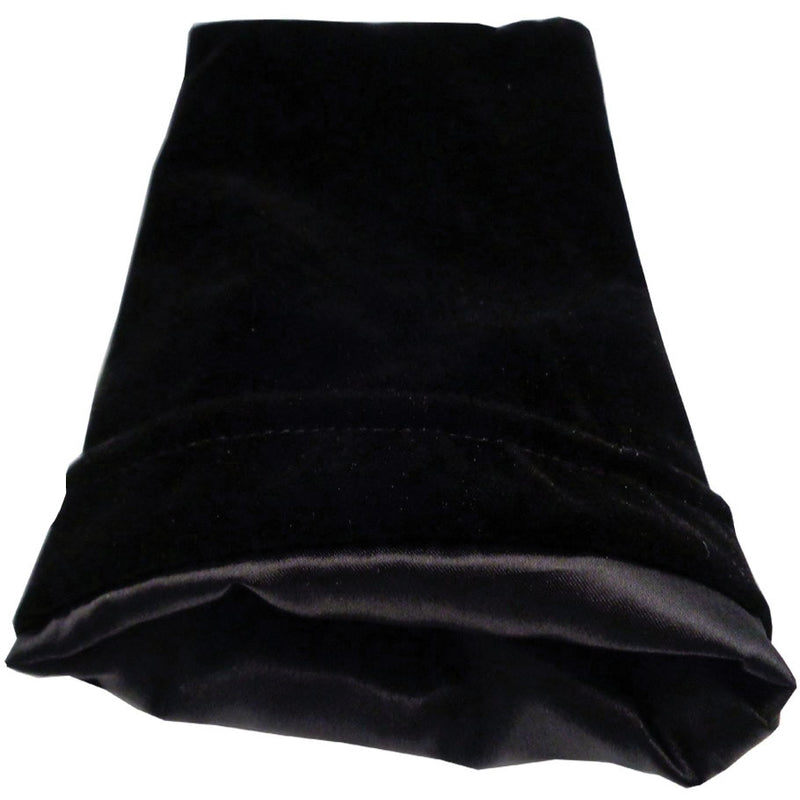 Fanroll by MDG Black Velvet Dice Bag with Luxury Black Satin Lining Medium 6"x8"