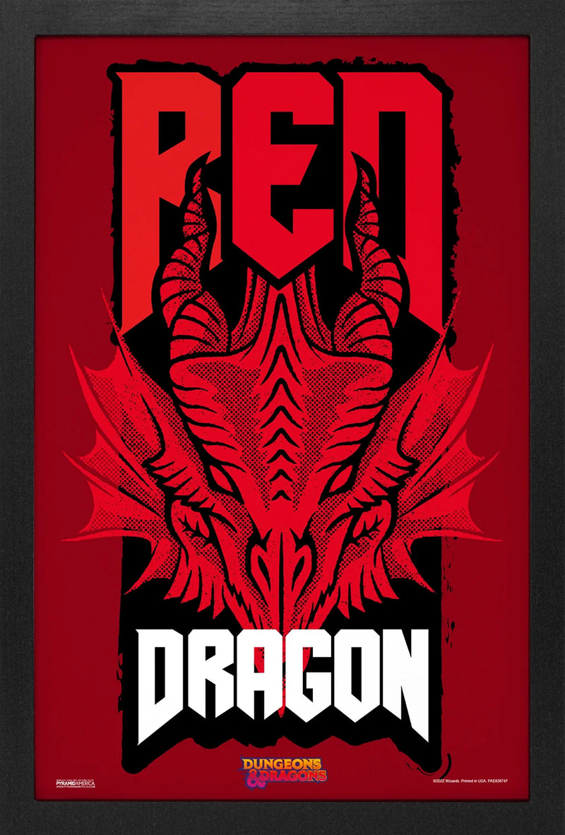 D&D Framed Poster: Red Dragon Head
