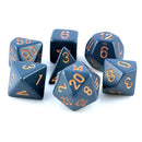CHX 25426 Dusty Blue/Copper Opaque 7 Polyhedral Die Set