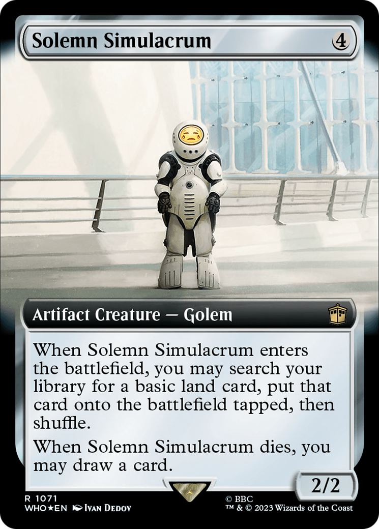 mtg cards like solemn simulacrum What are some other that have been powercrept out of commander? #magic #magicthegathering #mtg #edh you may search your library for a basic land card and put that card onto the battlefield tapped Similar cards to Solemn Simulacrum