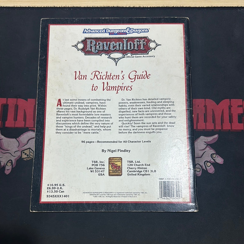 Advanced Dungeons & Dragons 2E: Ravenloft - Van Richten’s Guide to Vampires