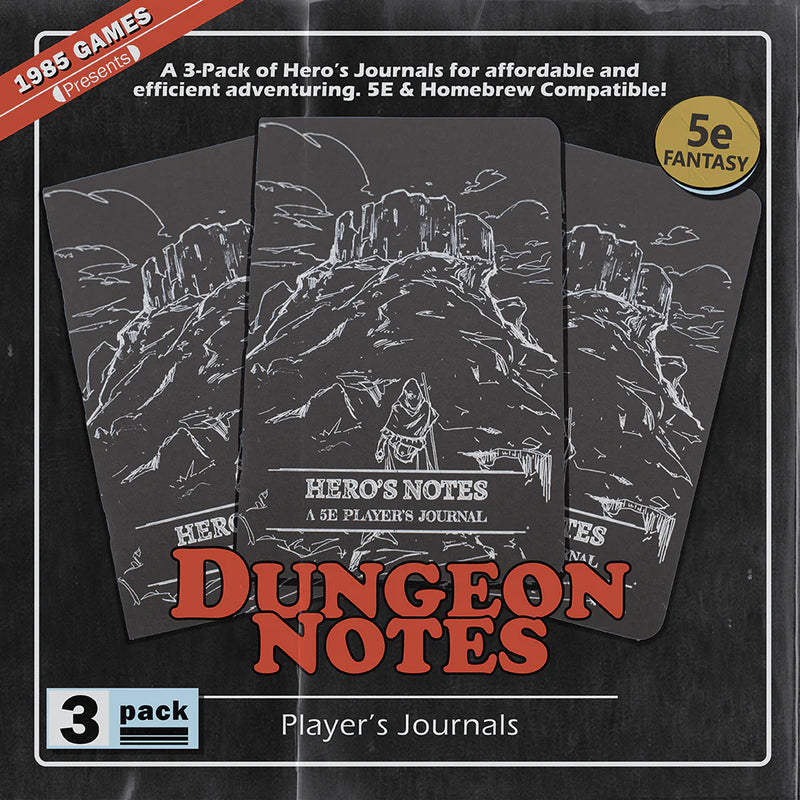 Dungeon Notes Hero's Journals 3 Pack - Black
