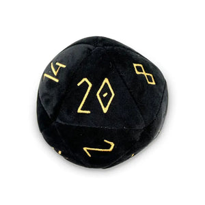 Night Black - Black Plushie Boulder 170mm D20 Plush Soft Dice