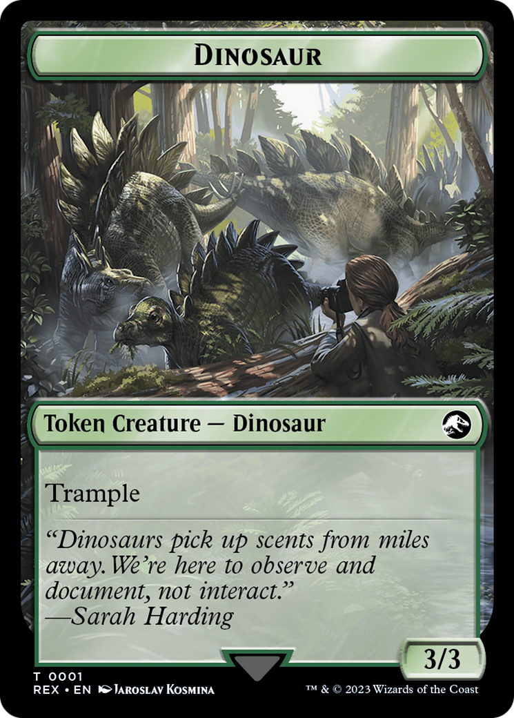 Fungus Dinosaur // Dinosaur (0001) Double-Sided Token [The Lost Cavern