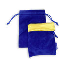 Blue/Yellow Dice Bag 5 X 7″ Velvet with Reinforced Treated Satin