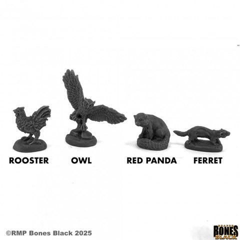 RPR 44219 Familiars (4) Rooster, Owl, Ferret, Red Panda