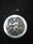 10MM Mini Dice - Black Speckled W/ Gold
