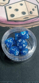 9MM Mini Dice - Blue W/ White