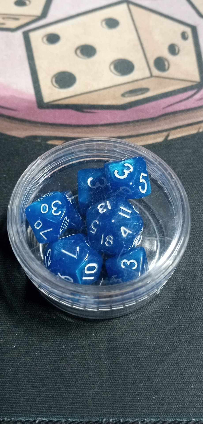 9MM Mini Dice - Blue W/ White
