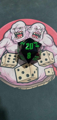 Huge 55mm D20 - Black/Green