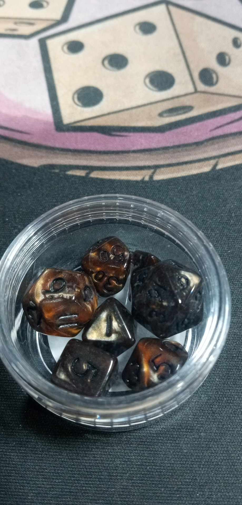 9MM Mini Dice - Brown Hues W/ Black