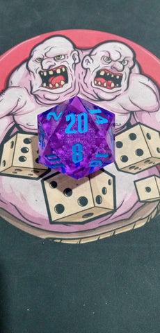 Huge 55mm D20 - Purple Bubbles