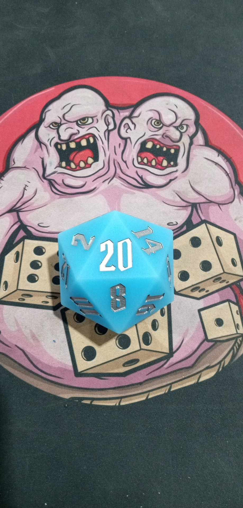 Huge Silicone 55mm D20 - Blue Glowing