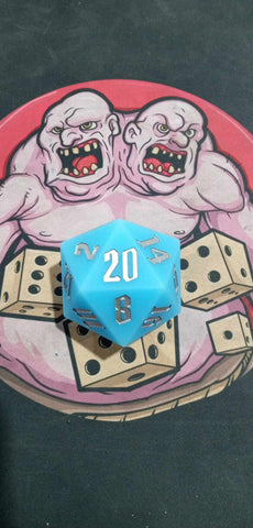 Huge Silicone 55mm D20 - Blue Glowing